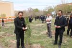 مراسم درختکاری به مناسبت بزرگداشت شهدای جنگ رمضان و دانش آموزان میناب